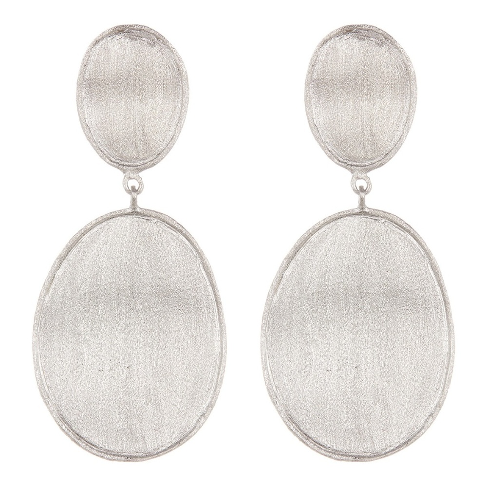 RIVKA FRIEDMAN Satin Wavy Oval Drop Earrings - Picture 1 of 5